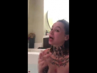 madee swims naked and covered in tattoos in cam cam